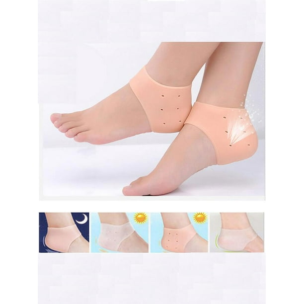 2 Pairs Silicone Smooth Skin Heel Socks Protector for Cracked Foot Skin Care